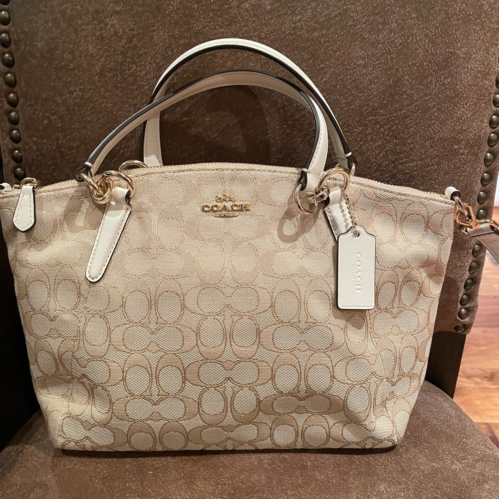 Coach Cream Signature Purse